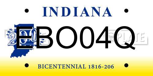 EBO04Q Indiana License Plate