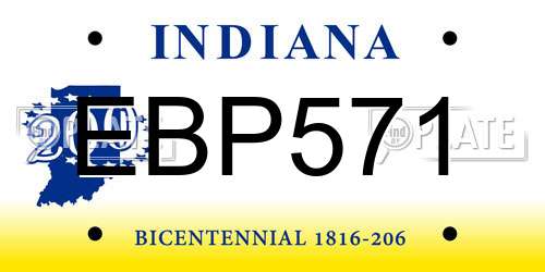 EBP571 Indiana License Plate