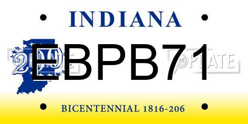 EBPB71 Indiana License Plate