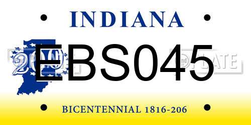 EBS045 Indiana License Plate