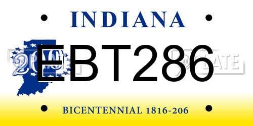 EBT286 Indiana License Plate