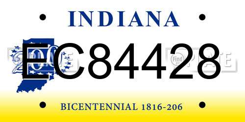 EC84428 Indiana License Plate