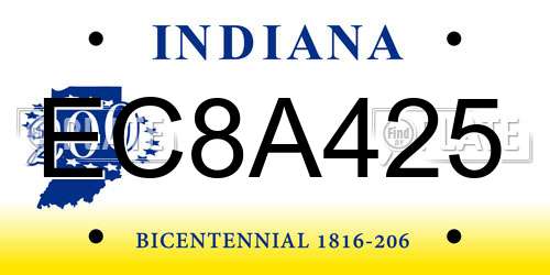EC8A425 Indiana License Plate