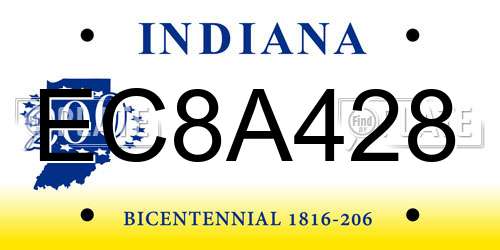 EC8A428 Indiana License Plate