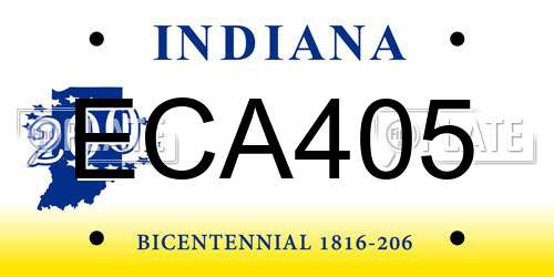 ECA405 Indiana License Plate
