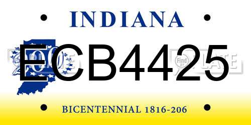 ECB4425 Indiana License Plate