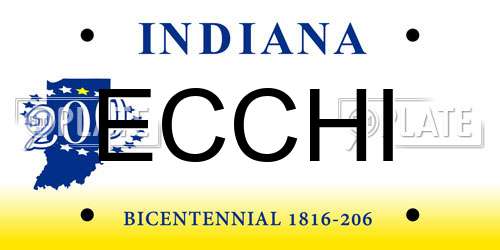 ECCHI Indiana License Plate