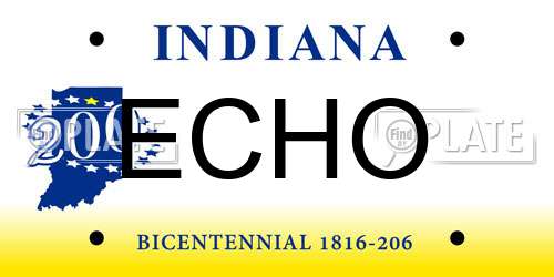 ECHO Indiana License Plate