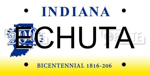 ECHUTA Indiana License Plate