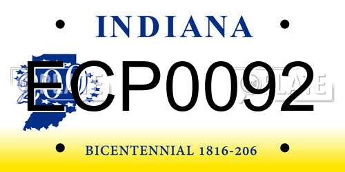 ECP0092 Indiana License Plate