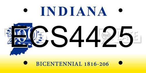 ECS4425 Indiana License Plate