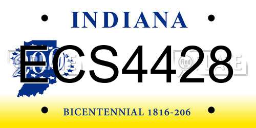 ECS4428 Indiana License Plate