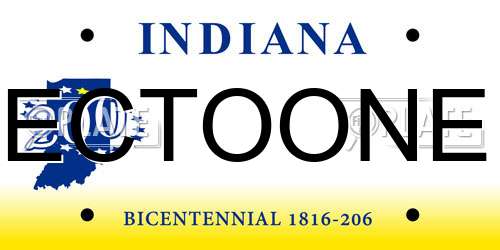 ECTOONE Indiana License Plate