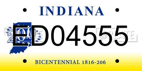 ED04555 Indiana License Plate