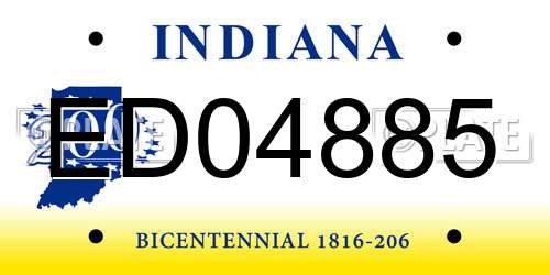 ED04885 Indiana License Plate
