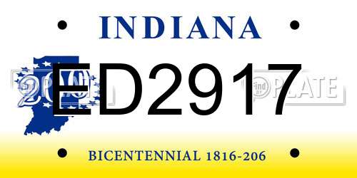 ED2917 Indiana License Plate