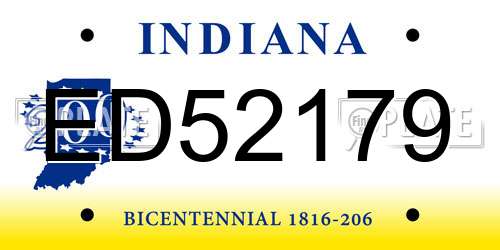 ED52179 Indiana License Plate