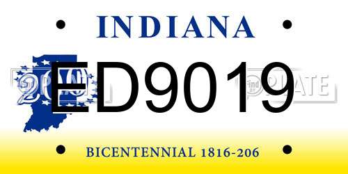 ED9019 Indiana License Plate