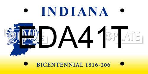 EDA41T Indiana License Plate
