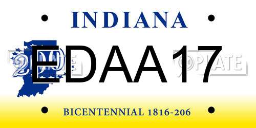 EDAA17 Indiana License Plate