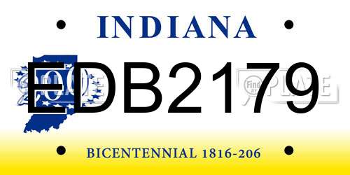 EDB2179 Indiana License Plate