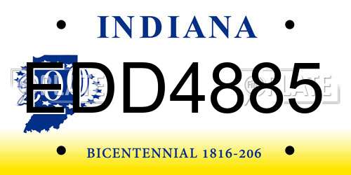 EDD4885 Indiana License Plate