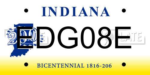 EDG08E Indiana License Plate