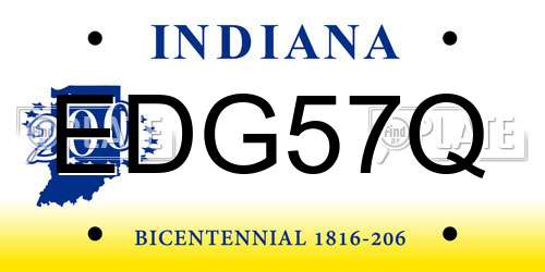 EDG57Q Indiana License Plate