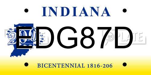 EDG87D Indiana License Plate