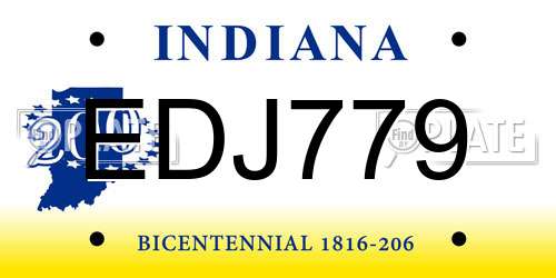EDJ779 Indiana License Plate