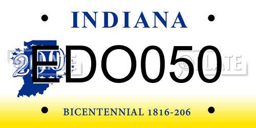 EDO050 Indiana License Plate