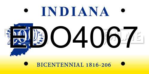 EDO4067 Indiana License Plate