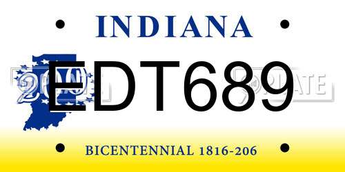 EDT689 Indiana License Plate