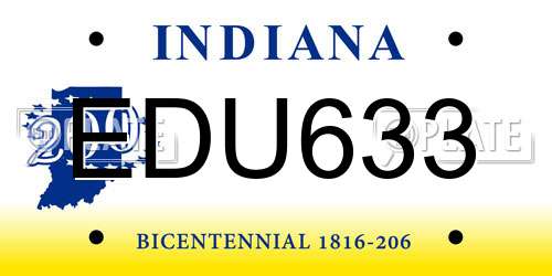 EDU633 Indiana License Plate