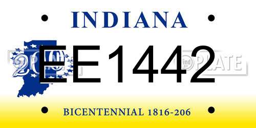EE1442 Indiana License Plate