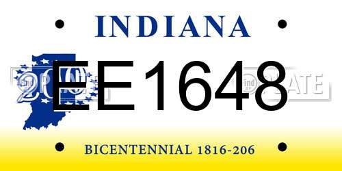 EE1648 Indiana License Plate