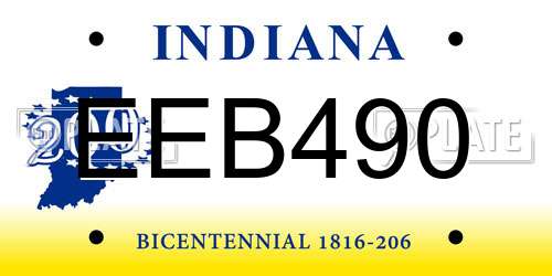 EEB490 Indiana License Plate