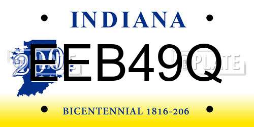 EEB49Q Indiana License Plate