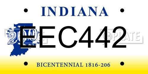 EEC442 Indiana License Plate