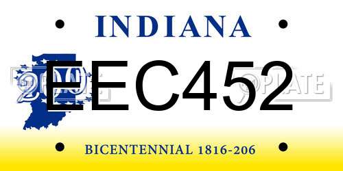 EEC452 Indiana License Plate