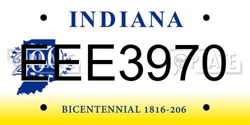 EEE3970 Indiana License Plate