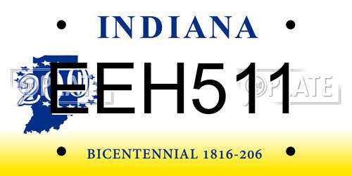 EEH511 Indiana License Plate