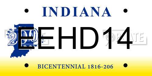 EEHD14 Indiana License Plate
