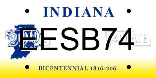 EESB74 Indiana License Plate