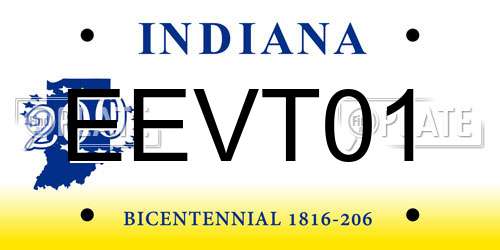 EEVT01 Indiana License Plate