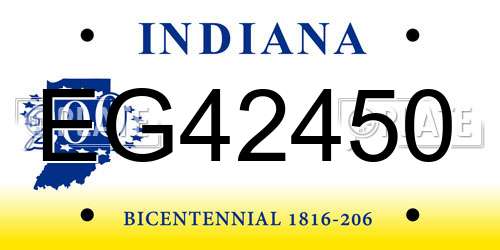 EG42450 Indiana License Plate