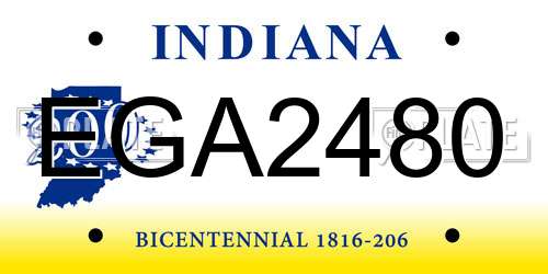 EGA2480 Indiana License Plate