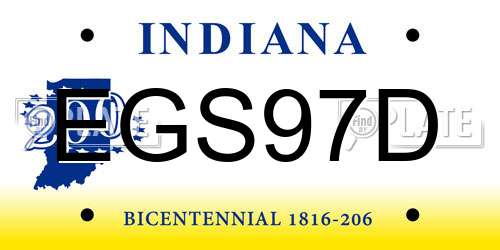 EGS97D Indiana License Plate