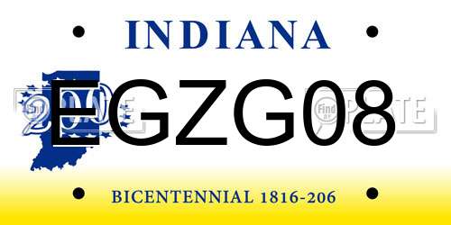 EGZG08 Indiana License Plate