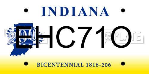 EHC71O Indiana License Plate